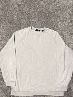 Travis Mathew Men's Crewneck Sweatshirt - Light Gray Pullover Large